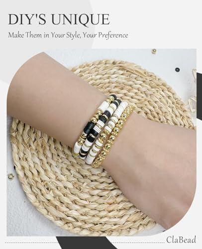 ClaBead 3200Pcs Bracelet Making Kit with Gold Beads and Gold Flower - Image 6