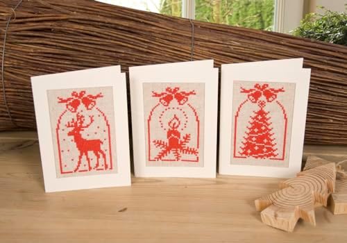 Vervaco Christmas Symbols Card Cross Stitch Set, Multi-Colour - Image 2