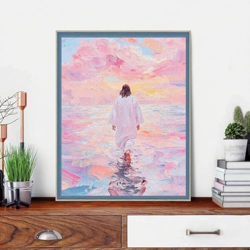 Jesus Paint by Numbers Kit for Adults Framed Canvas, with Wooden Easel - Image 4