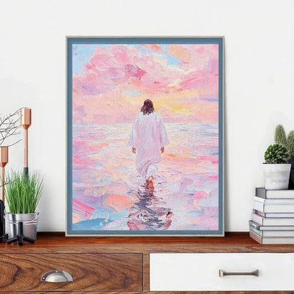 Jesus Paint by Numbers Kit for Adults Framed Canvas, with Wooden Easel - Image 4