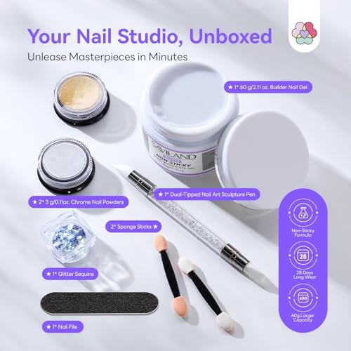 SAVILAND 60 g Solid Builder Nail Gel Kit Non Sticky, White - Image 5