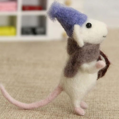 Mice Needle Felting Kit,Felting Kits for Beginners,Mice Needle Felting Starter Kit,Needle Felting Kit Beginner Unfinished Wool Felt Mouse Craft Kit for Beginner DIY Craft Pendant - Image 4
