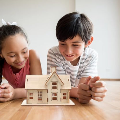 VOSAREA 1 Set DIY Wooden House Model Puzzle for Adults Puzzle for Home and Office Decoration with Smooth Surface and Easy Assembly - Image 3