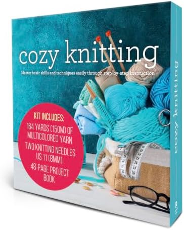 Cozy Knitting: Master basic skills and techniques easily through step-by-step instruction - Kit includes: 164 Yards (150m) of Multicolored Yarn, Two Knitting Needles US 11(8mm), 48-page Project Book - Image 5