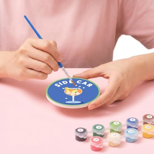8 Pack Cocktail Paint by Numbers Kits Coasters with Holder Cork Pads - Image 7