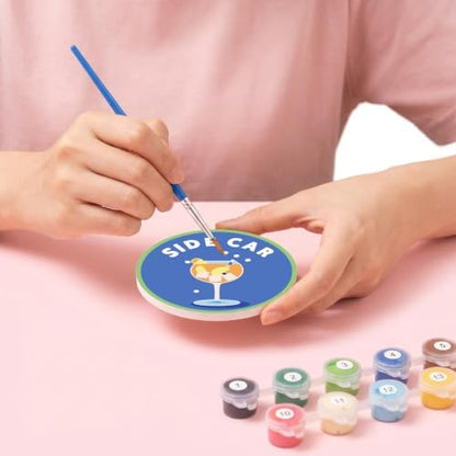 8 Pack Cocktail Paint by Numbers Kits Coasters with Holder Cork Pads - Image 7