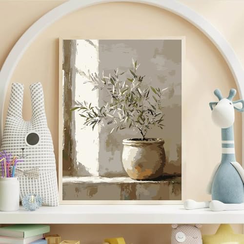 YOLENIX Olive Tree Paint by Numbers Kit for Adults Beginner (Without Frame) - Image 4
