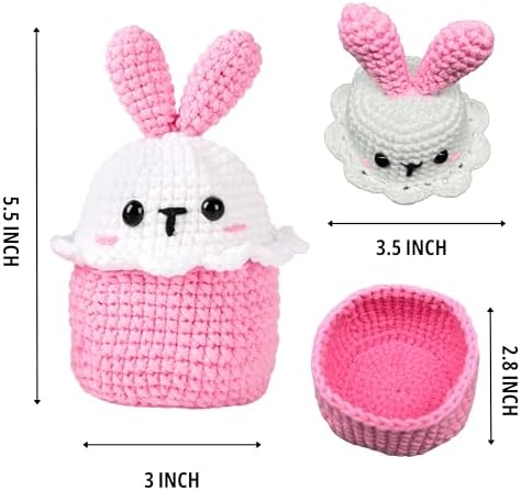 CSWCS Crochet Kit for Beginners - Easy Starter Crochet Kit for Adults, Amigurumi Craft Gifts with Yarn, Hook & Video Tutorial, Knitting & Crochet Supplies (Animal) - Image 3