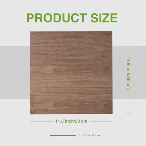 Rowood 6 Pack Plywood Sheets,12x12x1/8inch,2 Pack Walnut+2 Pack Basswood+Double Pack Birch,Thin Plywood Board Unfinished Wood,DIY Ornaments and Architectural Model - Image 2