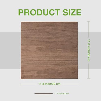 Rowood 6 Pack Plywood Sheets,12x12x1/8inch,2 Pack Walnut+2 Pack Basswood+Double Pack Birch,Thin Plywood Board Unfinished Wood,DIY Ornaments and Architectural Model - Image 2