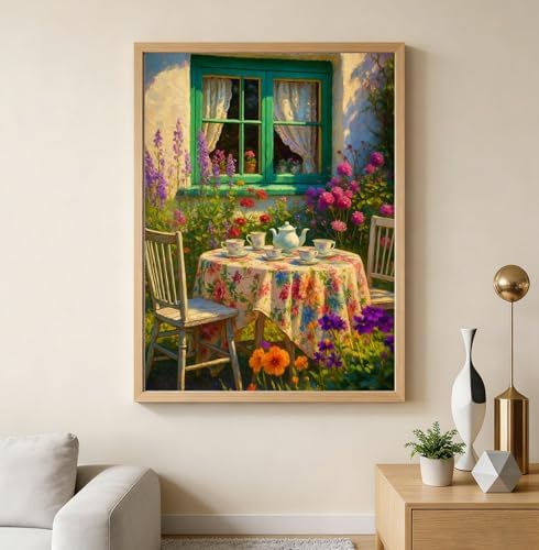 Canrichshop Paint by Numbers Kit for Adults-Garden Paint by Number,DIY Acrylic Oil Painting Beginners Unframed,Adult Paint by Number on Canvas for Decor 16x20inch - Image 4