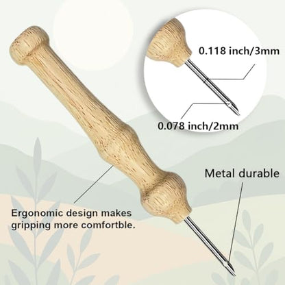 BEUNITONE 4PCS Landscape Punch Needle Kit for Adults Beginners, Complete DIY Craft Needlepoint Kits with Hoop, Punch Needle Starter Craft Embroidery Set for Festival Gift and Home Decor 20x20cm - Image 3