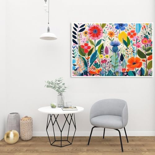 MaiMMaledy Paint by Numbers Kit for Adults Beginners Canvas Pictures with Framed Drawing Painting Acrylic Pigment with Wooden Triangle Easel Colorful Oil Painting Flowers 8Wx12L inch - Image 6