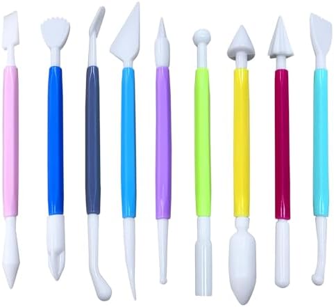 9 Pcs Clay Sculpting Tools Set, Double-Ended Plastic Air Dry Clay Tool Kit, Clay Tool for Pottery, Polymer, Air Dry Clay, Ceramic, Modeling, Shaping, DIY Crafting by DAIXIANGER