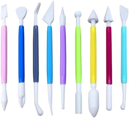 9 Pcs Clay Sculpting Tools Set, Double-Ended Plastic Air Dry Clay Tool Kit, Clay Tool for Pottery, Polymer, Air Dry Clay, Ceramic, Modeling, Shaping, DIY Crafting by DAIXIANGER