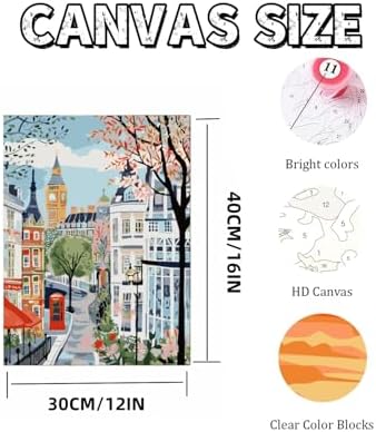 Mosaflare London Paint by Numbers for Adults Beginner 12X16 inch - Image 5