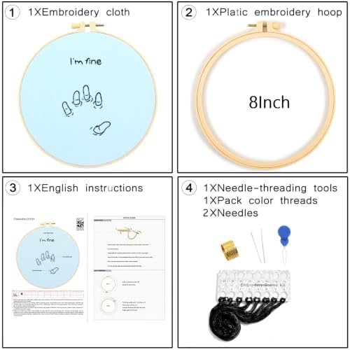 Crafmanoe Easy Hand Embroidery Kits for Adults Beginners, Embroidery Starters Kits, Stamped Cross Stitch Kits Needlepoint Kits for Beginners Adults, Embroidery Hoop, Thread, Fabric and Video Tutorial - Image 5
