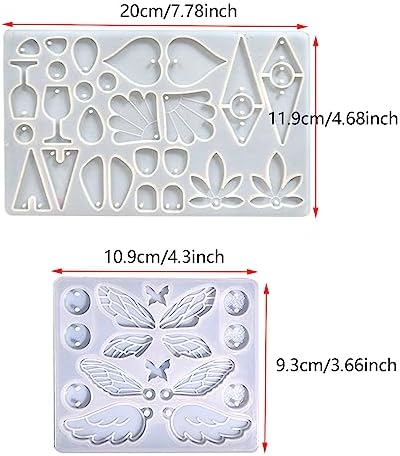 Attuslla Earring Silicone Resin Molds Earring Epoxy Resin Molds DIY Craft with Ear Hooks, Jump Rings for DIY Women Earrings, Pendants, Rings, Jewelry Craft Supplies - Image 2