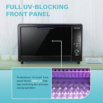 15L Large 395nm UV Resin Curing Machine with 150 LEDs & Reflective Cups 30% Faster Curing,Auto-Shutoff Safety Door Sensor, Silent Cooling Fans, HD Display UV Resin Curing Box for Craft DIY Decor - Image 4