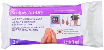 Sculpey Air-Dry™ Terra Cotta, Non Toxic, Air Dry Clay, 2.2 Pound bar Great for Modeling, Sculpting, Holiday, Handprints, DIY and School Projects. Perfect for All Skill Levels. by Sculpey