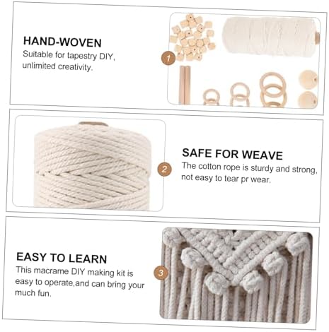 Cabilock DIY Macrame Wall Hanging Kit Macrame Cotton Cord Set Adults Beginner Kit - Image 4
