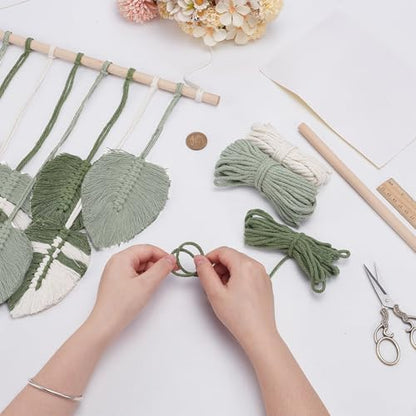 ORIGACH DIY Macrame Leaf Wall Tapestry Kit for Beginners Adults Easy Macrame Leaves Boho Wall Hanging kit for Nursery Living Room Bedroom Decor - Image 4