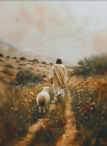 Jesus Paint by Numbers Kit for Adults Framed Canvas 12X16 in, Frameworkless by FairylandJinWenn