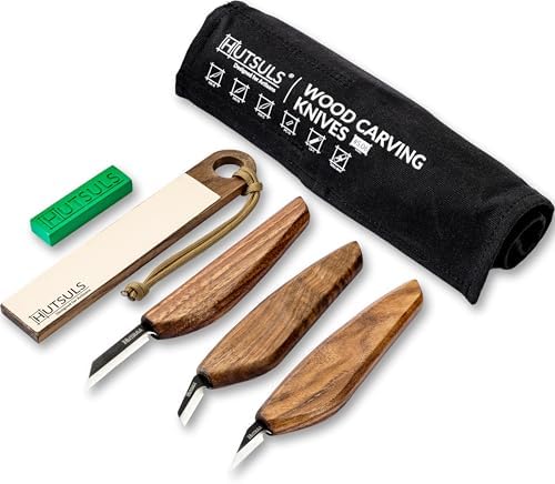 Hutsuls S.06 Wood Carving Knives Kit - Carver’s Choice Whittling Knives for Precision Work, Complete Beginners Whittling Wood Carving Knife Set, Master Craft Wood Whittling Kit for Beginners Kids by Hutsuls