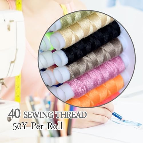 40 Spools of Sewing Thread,Gift Box Portable Basic Sewing Repair Kits (Grey) - Image 4
