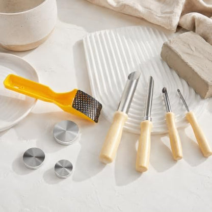 8 PCS Pottery Tools Polymer Clay Sculpting Kit Ceramic Trimming Tools Set - Image 4