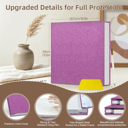 Popotop Photo Album Self Adhesive Scrapbook Album for 4x6 5x7 8x10 Pictures DIY Photo Book as Scrapbooking Supplies Kits, Birthday Gifts for Women Mom Wedding Baby Family Travel - Image 3
