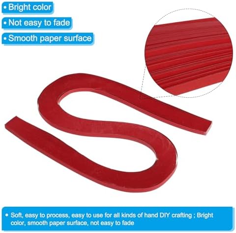 PATIKIL 600pcs Quilling Strips Paper 3/16"(5mm) 21"(54cm) Origami Paper Quilling Strip for Art DIY Hand Craft Christmas, Red - Image 3