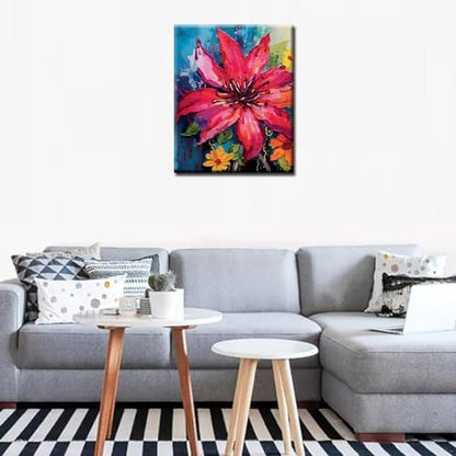 Aihonmin Flower Paint by Number Kit for Adults and Kids - Oil Painting Abstract Blooming Flower - Graffiti Paint for Beginners (DIY Frame) - Image 3