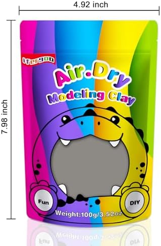 ifergoo 100g Gray Air Dry Clay, 3.5oz DIY Creative Modeling Clay for Kids - Image 7