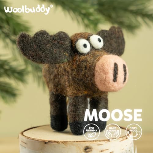 Woolbuddy Needle Felting Starter Kit (Moose) for Beginner & Adult with Tool - Image 4