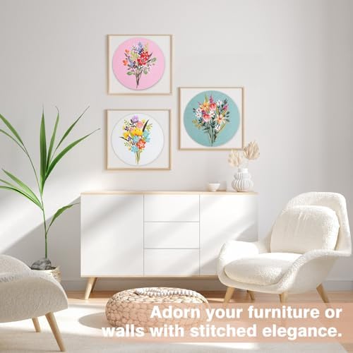 RidaaFri 3 Pack Embroidery Kit for Beginners, Flower DIY Adults Starter Kit - Image 5