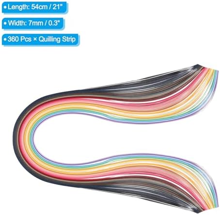 PATIKIL 360pcs Quilling Paper Strips Paper Flowers Quilling Kits 0.3"(7mm) Origami Paper for Adults Beginner Art Craft, 21"(54cm) 36 Colors - Image 2