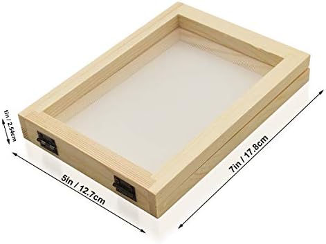 Worown A6 Size Paper Making Screen, Natural Wooden Papermaking Mould, 5 x 7 inch Wooden Paper Making Frame for DIY Craft and Dried Flower Handcraft - Image 2