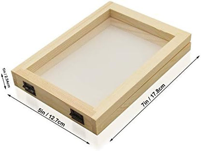 Worown A6 Size Paper Making Screen, Natural Wooden Papermaking Mould, 5 x 7 inch Wooden Paper Making Frame for DIY Craft and Dried Flower Handcraft - Image 2