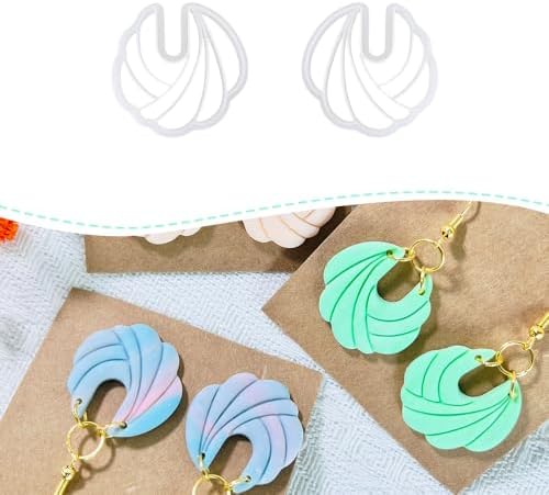 Xaekicr Polymer Clay Cutters – 2PCS Shell Swirl & Abstract Arch Clay Cutters for Polymer Clay Jewelry, Clay Tools and Earring Cutters for DIY Crafts and Earring Kit by Xaekicr