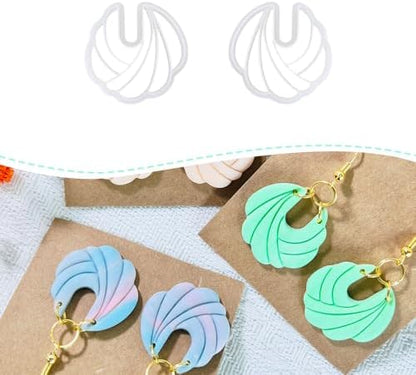 Xaekicr Polymer Clay Cutters – 2PCS Shell Swirl & Abstract Arch Clay Cutters for Polymer Clay Jewelry, Clay Tools and Earring Cutters for DIY Crafts and Earring Kit by Xaekicr