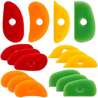 Sherr 12 Pcs Pottery Ribs Rubber Clay Tool, Classic Style, Classic Color by Sherr