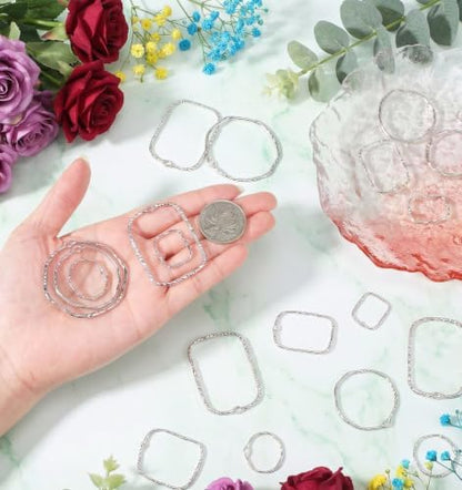 30 Pcs Open Bezels For Resin Jewelry Making, 6 Styles Open Bezels Resin Pendant - Image 5