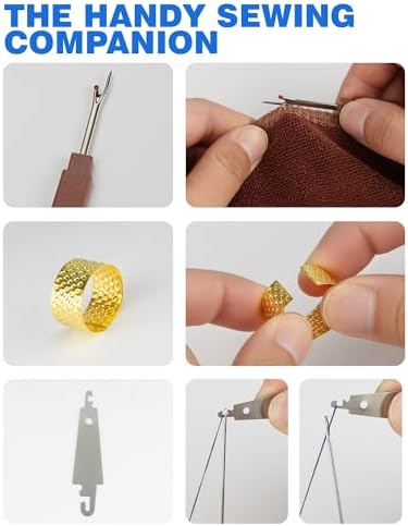 Acual Sewing Kit – 37 Pcs Big Eye Steel Sewing Needles Kit for Beginner, Stainless Steel Needles for Hand Sewing with Thread Ripper, Threaders, Threads & Thimbles, Portable Sewing Tools Set for Adults - Image 5