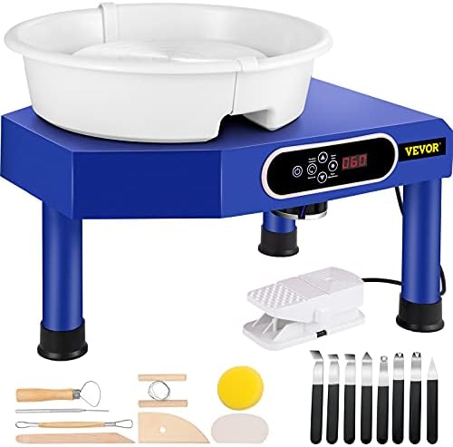 VEVOR Pottery Wheel, Pottery Forming Machine 9.8" LCD Touch Screen, 350W Ceramic Pottery Electric DIY Clay Sculpting Tools, Foot Pedal & Detachable ABS Basin for Adults and Beginners Art Craft by VEVOR