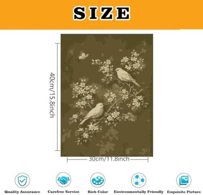 Vintage Bird Paint by Numbers Kit for Adults Framed Canvas, Frameworkless - Image 3