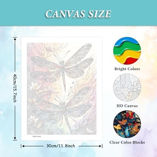 AIBOERL Paint by Numbers Kit for Adults Beginner, Dragonfly, 12X16In - Image 3