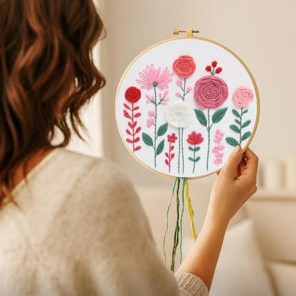 Nuberlic Floral Embroidery Kit for Beginners Adults - Image 3