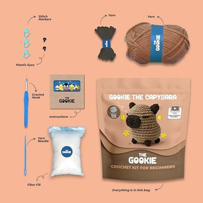 THE GOOKIE Capybara Crochet Kit for Beginners - All-in-One Amigurumi Kit - Image 2