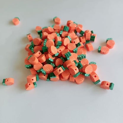 100pcs Carrot Polymer Clay 10mm Spacer Beads for Women Jewelry Making DIY Bracelet Necklace Hair Clip Easter Favor (Carrot) - Image 4